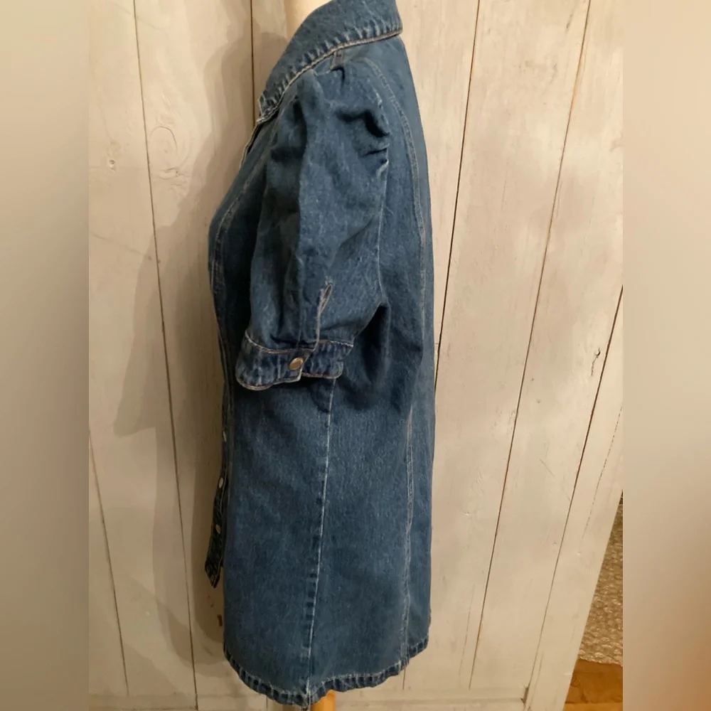 Blanknyc‎ Walk In The Park Blue Denim Snap Shirt Mini Dress Size Large New